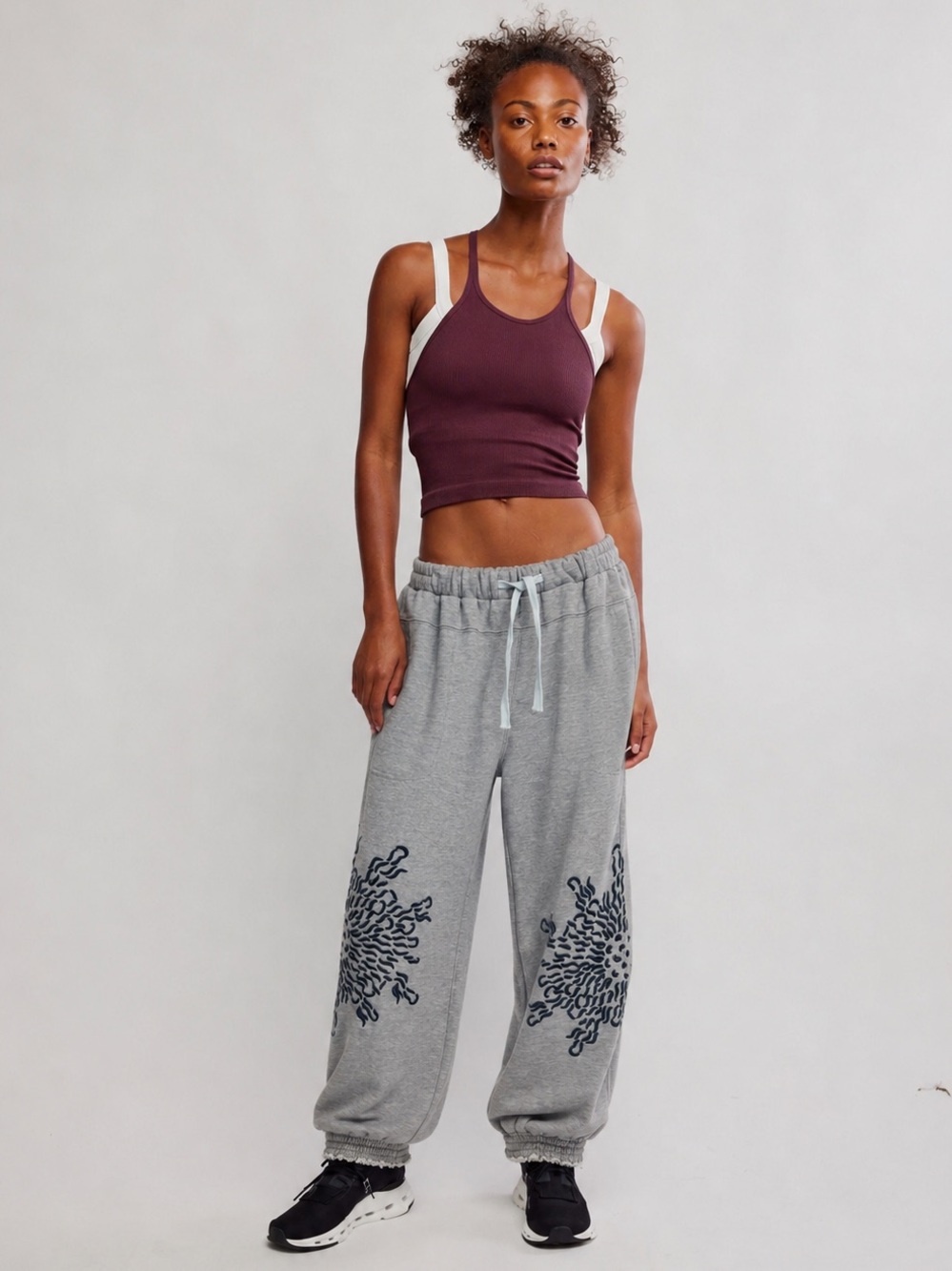 FP Movement All Star Graphic Oversized Joggers Grey Sweatpants Size XS